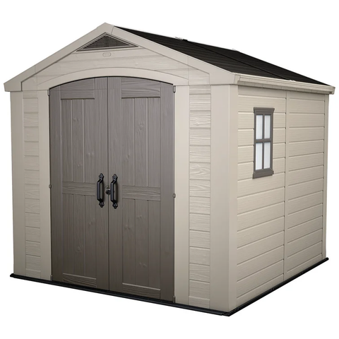 Factor 8 x 8 FT Strong Storage Shed Made Of Extremely Durable Resin And Reinforced with Steel