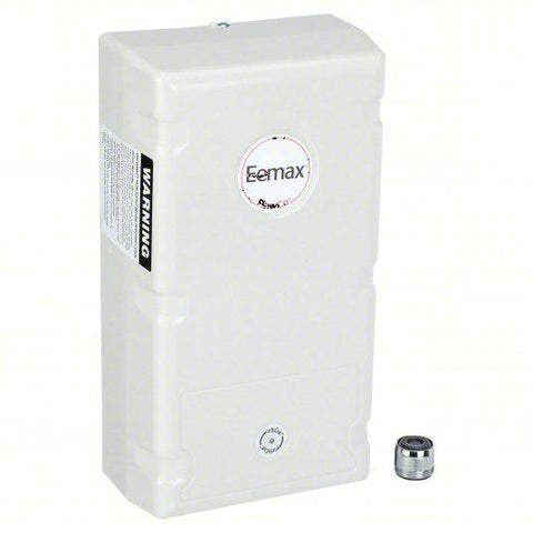 Electric Tankless Water Heater: Indoor, 3,500 W, 2 gpm Max. Flow Rate, 10.75 in Overall Ht