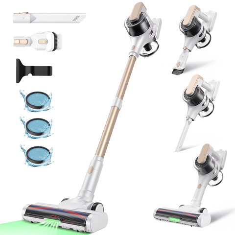 MOOSOO Cordless Vacuum Cleaner, 4-in-1 Lightweight Stick Vacuum 60 Mins Runtime for Pet Hair, Hard Floor & Carpet, P5