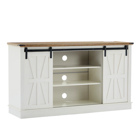Farmhouse Tv Stand Cabinet With Power Outlet