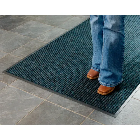 Deep Cleaning Ribbed Entrance Mat 4x6 Blue