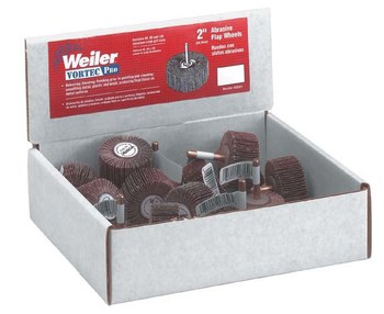 Weiler Aluminum Oxide Flap Wheel Set - Fine, Medium Grade(s) Included - 1 in Diameter Included - 36500