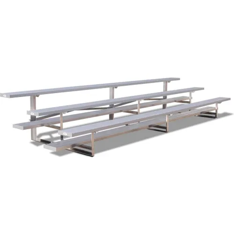 Standard Series 2 Row Aluminum Bleacher, 7-1/2' Long, Single Footboard
