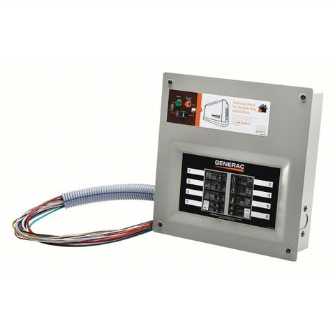 GENERAC Upgradable Manual Transfer Switch: Single Phase, 120/240V AC, 50 A Current Rating, 16 Spaces