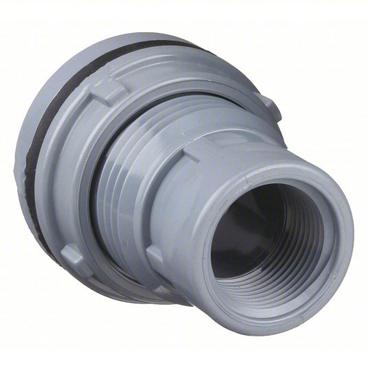 Bulkhead Tank Fitting: CPVC Body, 2 in Female NPT Inside Connection, N ...