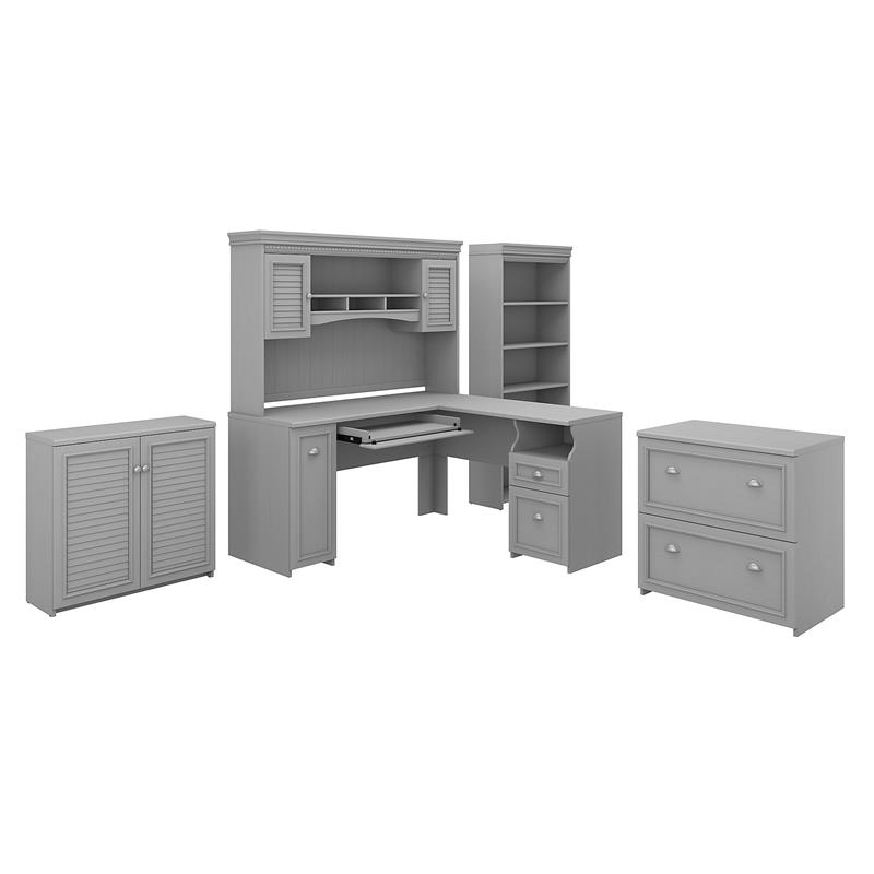 Fairview L Desk 5 Pc Office Set with Storage Engineered Wood – ADVANCED ...