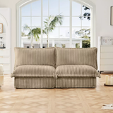 Upholstered Sectional Sofa, 2 Seater Armless Free