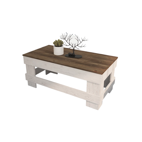 Rustic Wood Rectangular Coffee Table