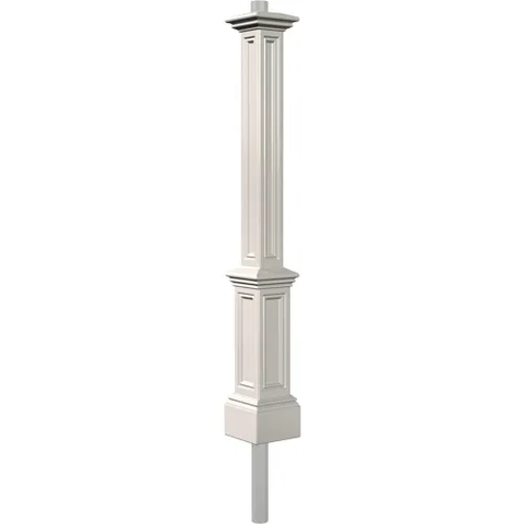 Signature White Lamp Post With Mount, 10"L x 10"W x 90"H