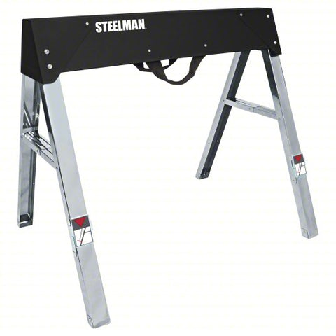 STEELMAN Folding Sawhorse: Fixed Ht, Steel, 25 in Overall Wd, 800 lb Overall Load Capacity