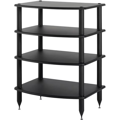 Vulcan Four Shelf Audio Rack, Media Stand, and Components Cabinet 4 Shelf Black