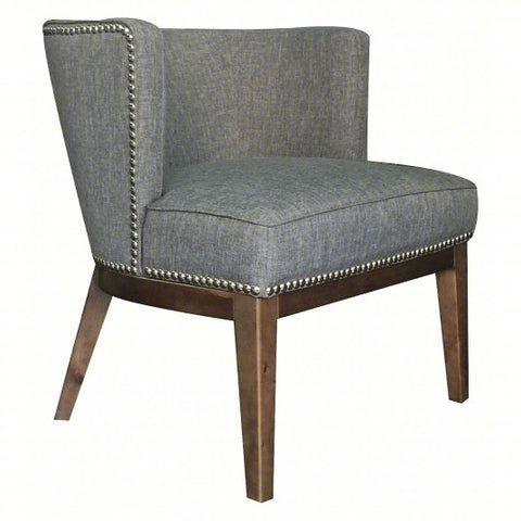 BOSS Side Chair: Gray Seat, Fabric, 275 lb Wt Capacity, Unassembled, Fixed Arm