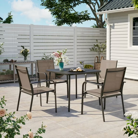 LAUSAINT HOME 5 Pieces Patio Dining Set, Textilene Outdoor Dining Set with 4 Chairs and 1 Table