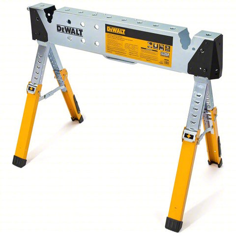 DEWALT Welding Sawhorse: Adj Ht, Steel, 17 1/2 in Overall Wd, 1,100 lb Overall Load Capacity