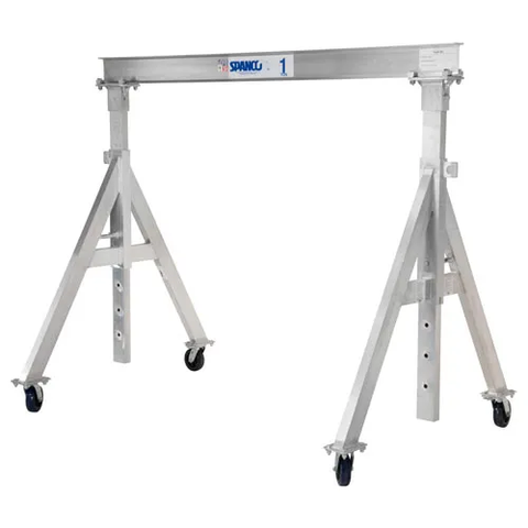 Spanco Adjustable Height Aluminum Gantry Crane, 8'W x 6'-1"-8'-7"H, 2000 Lb. Capacity