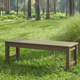 Holliann Outdoor Bench Two-Person Outdoor Poly Lumber Patio Backless Bench