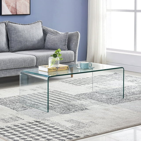 Glass Coffee Table, Clear Tempered Glass