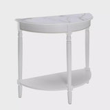 Provencal Countryside Semi-Circular Entryway Table with Lower Shelf
