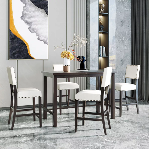 CENGHU 5-Piece Counter Height Dining Table Set for 4
