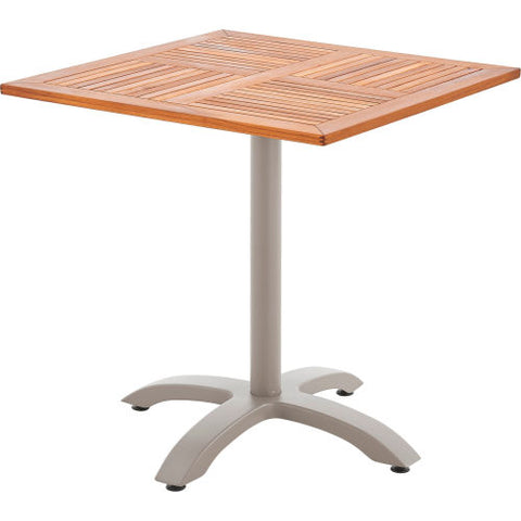 27-1/2" Square Outdoor Teakwood Café Table, Tan
