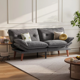 70" Chenille Futon, Convertible Loveseat Sleeper Sofa