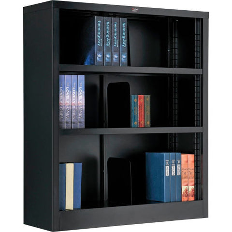 All Steel Bookcase 36" W x 12" D x 42" H Black 3 Openings