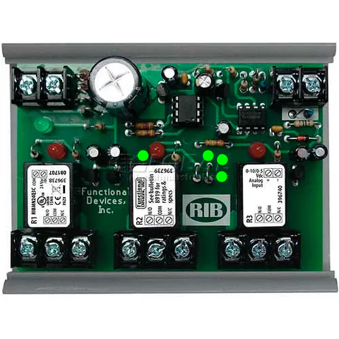 RIB® Panel I/O Expander RIBMN24Q3C, 2.75", 15A, 3-SPDT, 24VAC/DC, 0-5VDC Control W/MT212-4