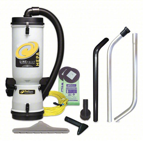PROTEAM Backpack Vacuum: 124 cfm Vacuum Air Flow, 13 lb Wt, 64 dB Sound Level, 50 ft Power Cord Lg