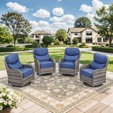 Planntonneo  Patio Wicker Swivel Glider Chairs with 6-Inch Cushions