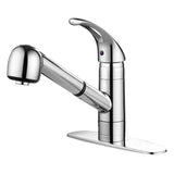 Ultra Faucets 1 Handle Kitchen Faucet W/Pull-Out Spray, UF12003 SS, 9"H