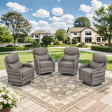 Planntonneo  Patio Wicker Swivel Glider Chairs with 6-Inch Cushions