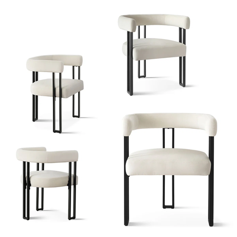 Set of 4 Upholstered 18.5" Seat Height Velvet Kitchen Dining Armchair (Set of 4)