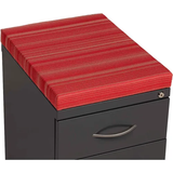 Interion® 2 Drawer Box/File Pedestal - Charcoal with  Cushion Top
