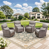 Planntonneo  Patio Wicker Swivel Glider Chairs with 6-Inch Cushions