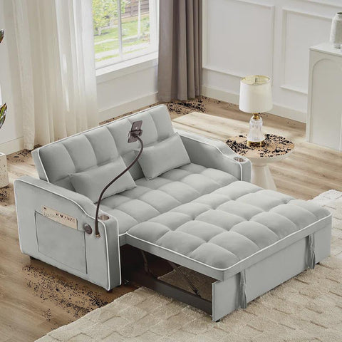 54.81'' Velvet Sofa Sleeper Sofa Bed Pull Out Couch Sofa Sleeper Convertible Sofa with USB port