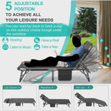 Slsy Folding Lounge Chair, 5-Position Adjustable Outdoor Reclining Chair, Folding Sleeping Bed Cot