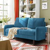 Hasaam 56.3" Wide Velvet Round Arms Small Apartment Loveseat