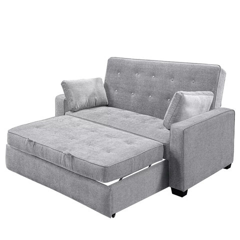 Andrea Convertible Futon Sleeper Sofa Light Gray - Serta