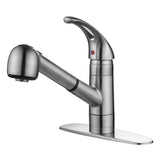 Ultra Faucets 1 Handle Kitchen Faucet W/Pull-Out Spray, UF12003 SS, 9"H