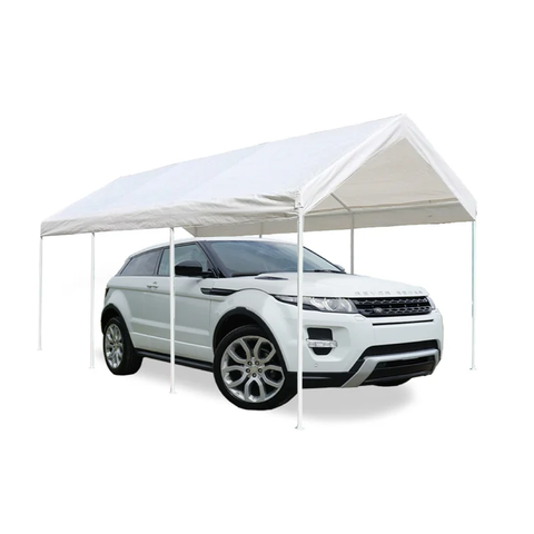 10' W x 20' D Canopy Carport in White with Frame, No Walls
