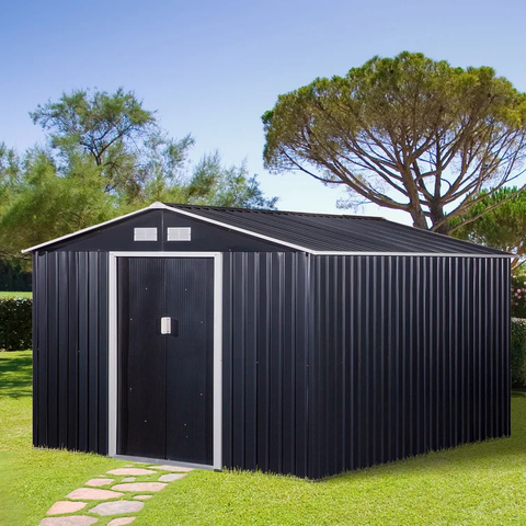 11 ft. W x 9 ft. D Metal Storage Shed