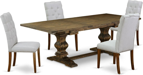 East West Furniture ALAEL5-78-05  Kitchen Table Set Includes a Rectangle Dining Table