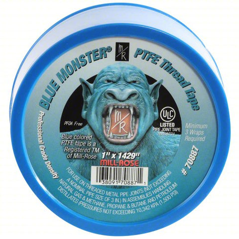 BLUE MONSTER Thread Sealant Tape: Med Density, 1 in x 119 ft, Blue