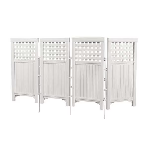 Resin Outdoor 4 Panel Screen Enclosure, White