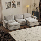 120'' W Double Layer U-shaped Cushion Cloud Comfy Couch