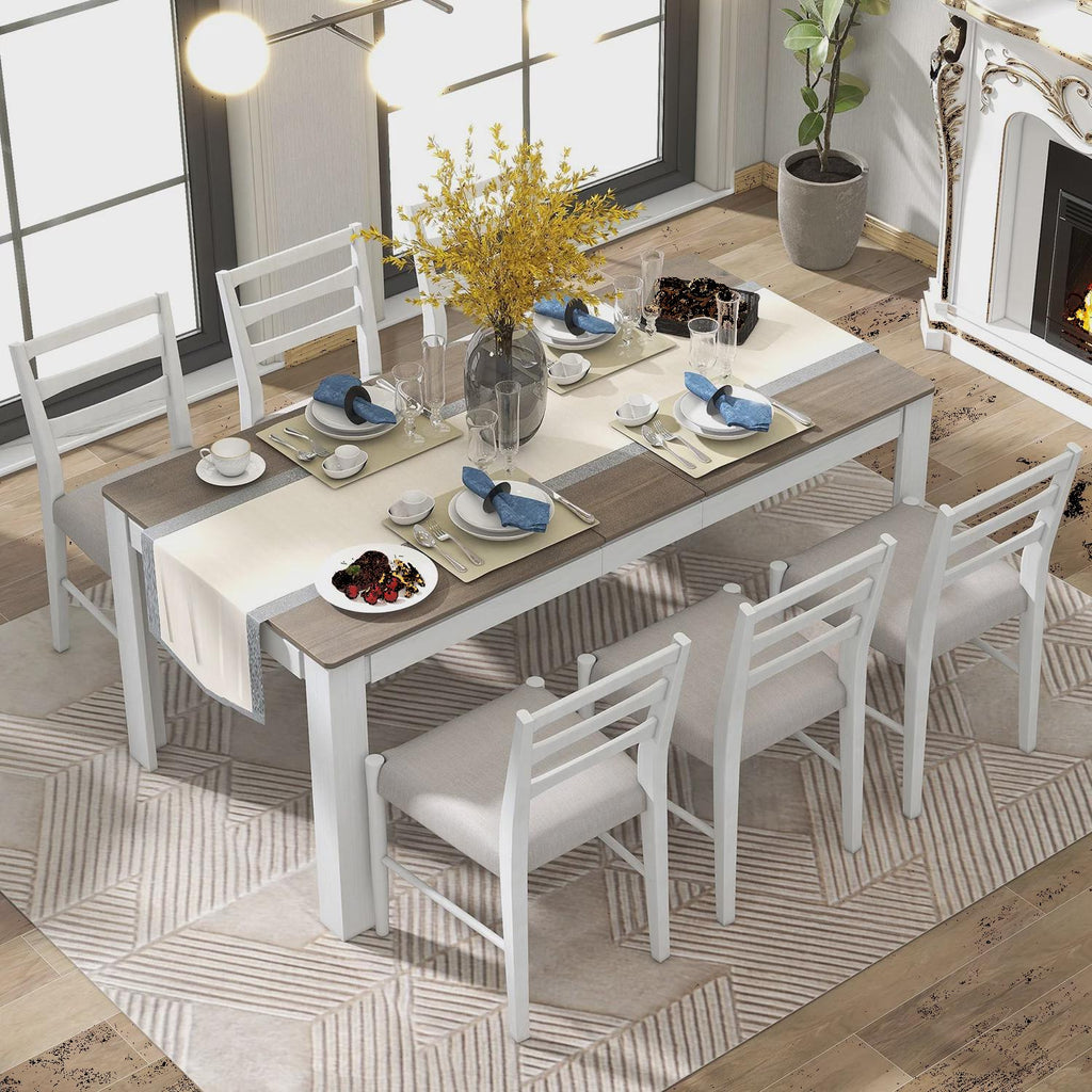 7 Piece Extendable Dining Table Set for 6 – ADVANCED SOLUTIONS DISPLAY