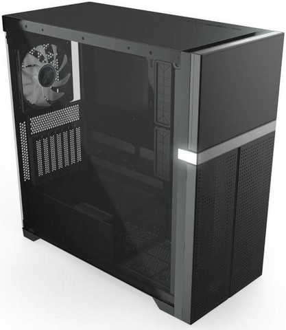 VK02-Lite Mid-Tower ATX PC Case - Black, Tempered Glass Panel, 360/420mm Radiator Support
