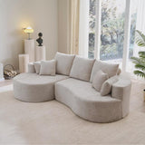106" Modern Cozy Upholstered 4 Seater Curved Sectional Sofa with 7 Pillows