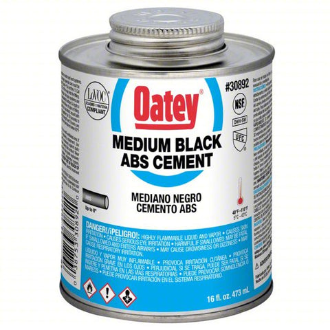 Oatey 30902 ABS Medium Cement, Black, 32-Ounce, 32 oz, 32 Ounce