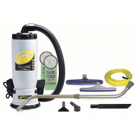 PROTEAM Backpack Vacuum: 106 cfm Vacuum Air Flow, 11 lb Wt, 60 dB Sound Level, 50 ft Power Cord Lg